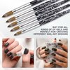 Shine Chance Acrylic Nail Art Brush Size 12, 100% Pure Kolinsky Hair Oval Nail Brush for Acrylic Application, Professional Nail Extension Manicure Tool Striping Nail Drawing Pen for DIY Home Salon