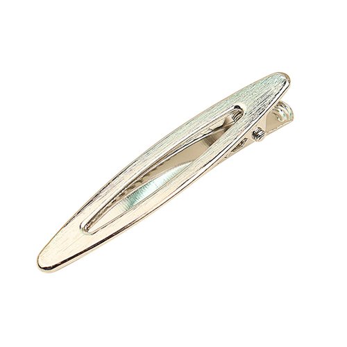 4 Pcs 2.3 Inch Brushed Cut-out Metal Spike Alligator Duck Bill Hair Clips Bright Duckbill Hair Barrettes Chic Hair Clips for Styling Short Hair (Silver)