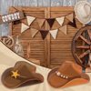 50Pcs Cowboy Paper Plates Western Cowboy Hat Plates Wild West Theme Birthday Decorations Cowgirl Party Hat Dessert Plates Cowboy Rodeo Disposable Tableware for Boy Baby Shower Party Supplies Favors