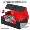 diceevil Card Deck Case For Trading Cards,1150+ Cards Magnetic Closure Game Card Holder Box Card Storage Box Fit for YuGiOh, MTG,TCG and Commander(Black + Red)