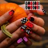 TailaiMei 12 Sheets Glow in The Dark Halloween Nail Wraps Stickers, Fluorescent Nail Polish Strips Self-Adhesive Full Wraps with 2 pcs Nail Files for DIY Nail Art Decals (Dark Style)
