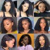 Sol Soal 14 inch Water Wave Bob Wig Human Hair Deep Curly Short Bob Wig Lace Front Wigs Human Hair 13x4 HD Transparent Lace Frontal Wigs for Women Glueless Wet and Wavy Lace Front Wigs Human Hair