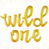 KatchOn, Big Gold Wild One Balloons - 16 Inch | Wild One Birthday Decorations Girl | Gold First Birthday Decorations | Gold Wild One Birthday Balloons, Wild Flower Birthday Decorations