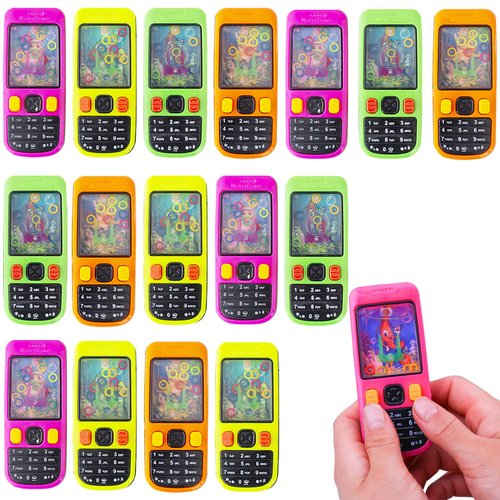 Winbar Handheld Water Game, 16 Pack Colorful Handheld Phone Game Water Ring Toss Handheld Game Goodie Bags Stuffers Return Gifts for Kids Birthday Classroom Prize Box Back to School Gift
