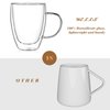 12 Oz Double Walled Glass Coffee Mugs with Handle Set of 2,Insulated Layer Coffee Cups,Clear Borosilicate Glass Mugs,Gift for Cappuccino,Tea,Latte,Espresso,Hot Beverage