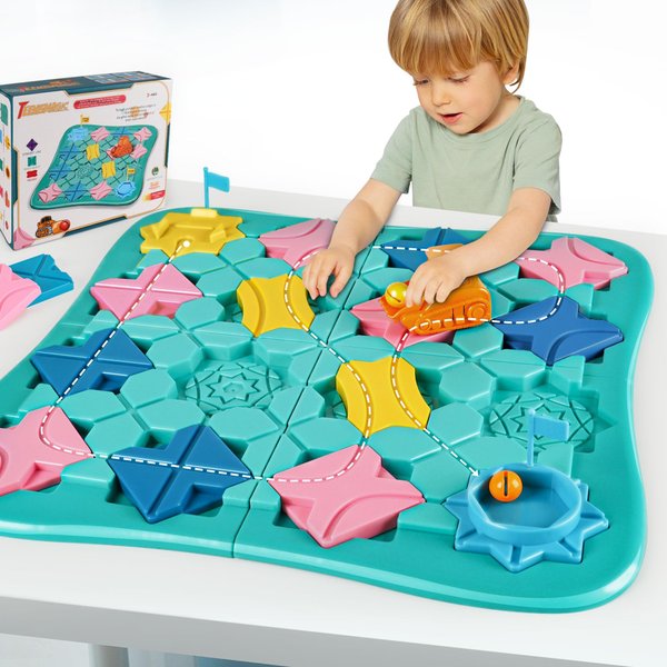 Best Gift Toy for Boys and Girls Aged 3-5, 4-7, 6-8 Year Old - Interactive STEM Board Game, Creativity Maze Puzzle, Multi-Level Logic, Ideal Montessori Educational Toy for Birthdays and Holidays