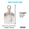 MANETURAL 14MX hair picks for women, hair picks for curly, wide tooth comb for curls, afro pick, Acetate comb 5.5 inches(14 cm) (White purple, 1 PACK)