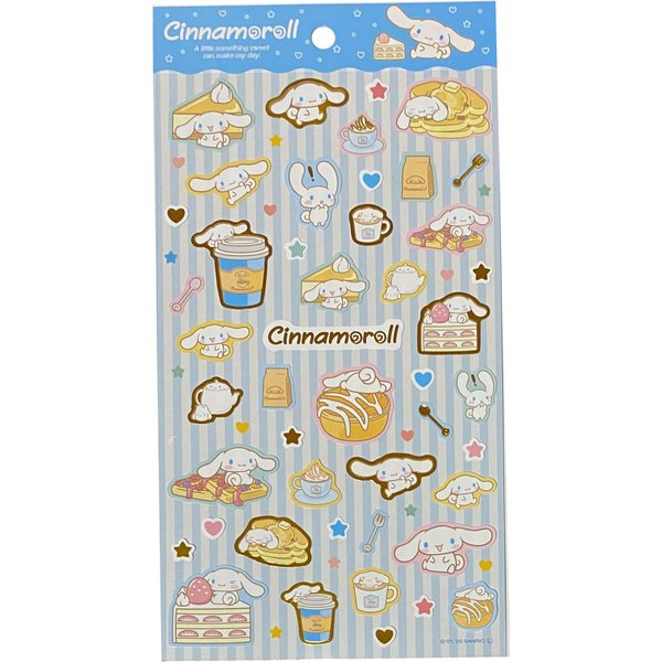 Sanrio Cinnamoroll Pet Sticker Seal 1 Sheets 46 Pcs Decorative Scrapbooking Supplies Stationery (Welcome to The Cafe)
