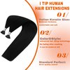 Sunny I Tip Hair Extensions 50S I Tips Real Hair Extension Pre Bonded Itips Human Hair Extensions Black Itip Remy Hair Extensions Black Hair Extensions 50G 22Inch
