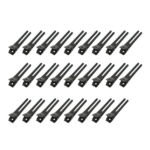 26 Pcs 1.8 Inches Hair Clips Hairdressing Double Prong Curl Clips Black Metal Alligator Styling Clips for Salon Hair Extensions