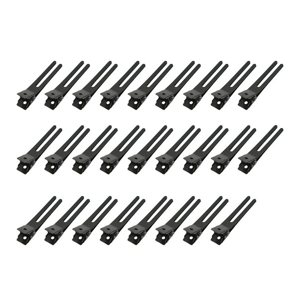 26 Pcs 1.8 Inches Hair Clips Hairdressing Double Prong Curl Clips Black Metal Alligator Styling Clips for Salon Hair Extensions
