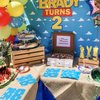 100pcs Blue Napkins Disposable Story Paper Luncheon Napkins Set for Kids Birthday Party Baby Shower Party Supplies, 13'' x 13''