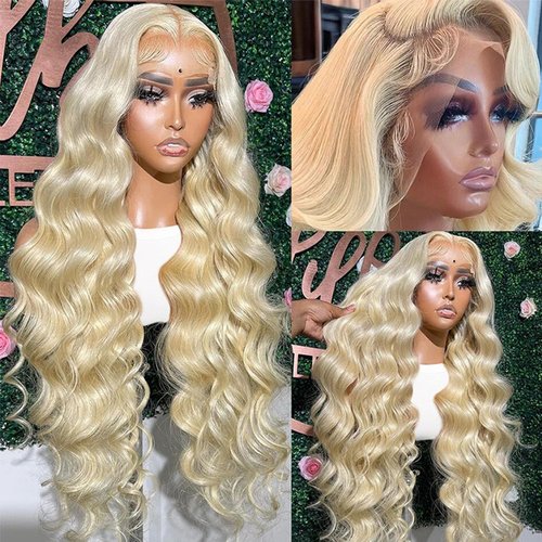 BABOSHOW 613 Lace Front Wig Human Hair 13x6 Blonde Lace Front Wigs Human Hair 26 Inch Body Wave Blonde Wig Human Hair 210% Density 613 HD Lace Frontal Wig Pre Plucked with Baby Hair