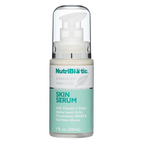NutriBiotic Skin Serum, 1 Fl Oz | with Nutrients Oat Beta Glucan, Alpha Lipoic Acid, Vitamin C Ester, Tocotrienols & DMAE | Super Concentrated to Support Healthy Skin | Vegan & Paraben Free