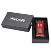 Xikar HP3 Inline Triple Flame Cigar Lighter, Attractive Gift Box, EZ-View Red Fuel Window, Honeycomb Texture, Daytona Red