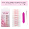 YOSOMK Gel Nail Strips, Long Lasting Gel Nail Stickers, UV Free, 16 Gradient Pink Waterproof Nail Wraps, Nail Polsih Stickers for Women, Includes 1 Wooden Stick and 1 Nail File