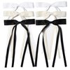 6PCS Hair Bows for Women Hair Clip Hair Tassel Hair Ribbon Ponytail Holder Accessories Slides Metal Clips Barrettes Girls Toddlers Teens Black Beige White