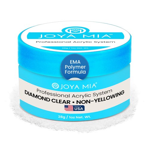 Acrylic Powder for Nails, Super Adhesion Acrylic Nail Powder, Professional Clear Acrylic Nail Powder for Flawless & Beautiful Acrylic Nail Enhancements, Diamond Clear, 1 oz - Joya Mia
