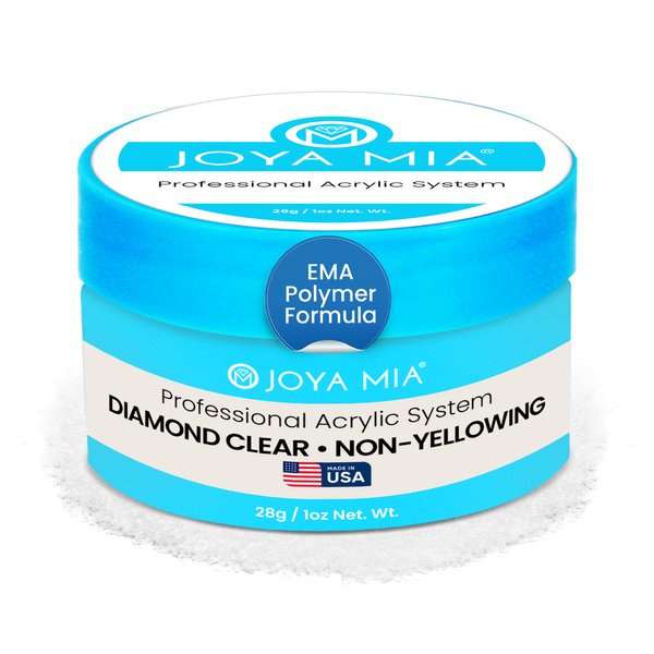 Acrylic Powder for Nails, Super Adhesion Acrylic Nail Powder, Professional Clear Acrylic Nail Powder for Flawless & Beautiful Acrylic Nail Enhancements, Diamond Clear, 1 oz - Joya Mia