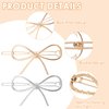 4Pcs Metal Bow Hairpins, Hair Clips for Women Girls,Gold and Silver Bowknot Barrettes Simple Bow Hair Barrettes, Bow Hair Clips and Hair Pin