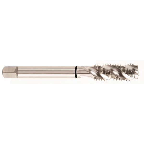 YG-1 T2 Series High Vanadium HSS Spiral Flute Combo Tap, TiCN Coated, Round Shank with Square End, Modified Bottoming Chamfer, 1/4"-28 Thread Size, H3 Tolerance - T2423C