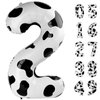 Cow Print Number Balloon Birthday Decorations, 40 inch Number balloon 0-9(Zero-Nine), Cow Balloon for Farm Birthday Party Supplies, Cow Themed birthday party Decorations (Number 2)