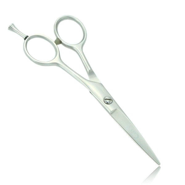 Silver Barber Hair Cutting Scissors/Shears - Perfect for Professional Hairstylist, Hairdresser (5 inch) BARBER SALON TIJERAS MUSTACHE BEARD TRIMMING SHEAR SCISSOR MADE IN JAPAN Thinning