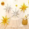 dmjuncong 10 Pcs Starburst Cone Balloons,Spike Balloons,Huge Gold Explosion Star Aluminum Foil Balloons for Mother's Day,Birthday, Wedding Anniversary,Graduation Party,Disco Party Decorations.
