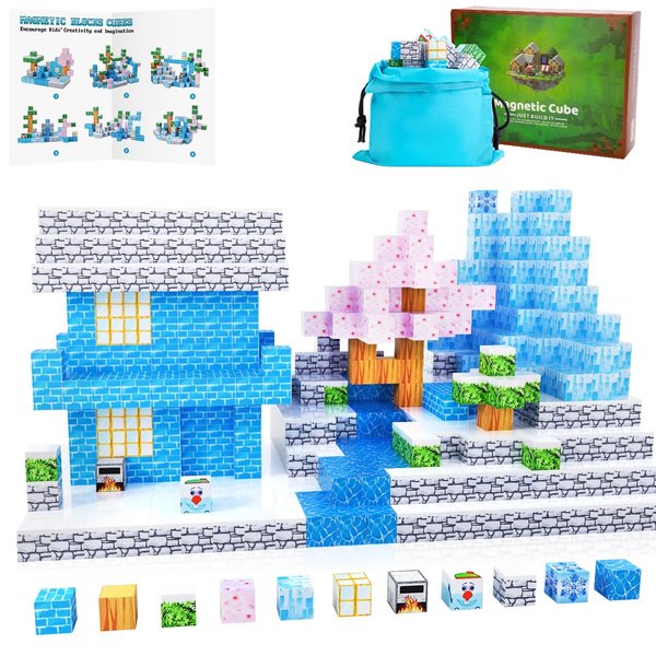 Hycekon Magnetic Building Blocks, 85 Pieces Build Mine Magnetic World Set Magnetic Tiles for Kids Toys for 3 4 5 6 7 8 Year Old Boys Girls Gift