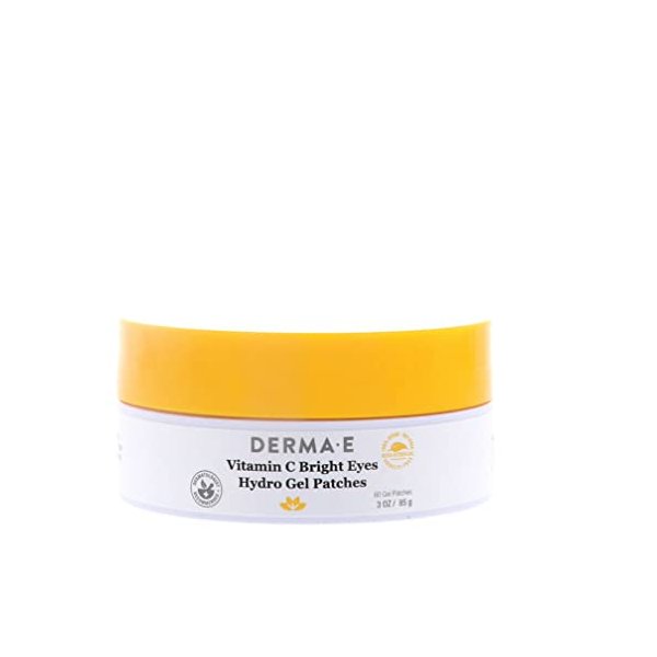 DERMA E Vitamin C Bright Eyes Hydro Gel Patches Instantly Transform Dark Circles, Puffy, Dry, Eyes into Well-Rested 2-Packs