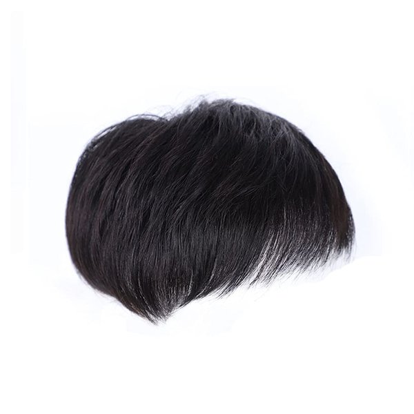 Uonlytech Black Wig Mens Headband Human Hair Toupee for Men, Human Hair Wigs Invisible Male Bald Patch Seamless Replacement Toupee Clip Hairpiece Wig for Daily Wear, 13x14cm Womens Headbands Afro Wig