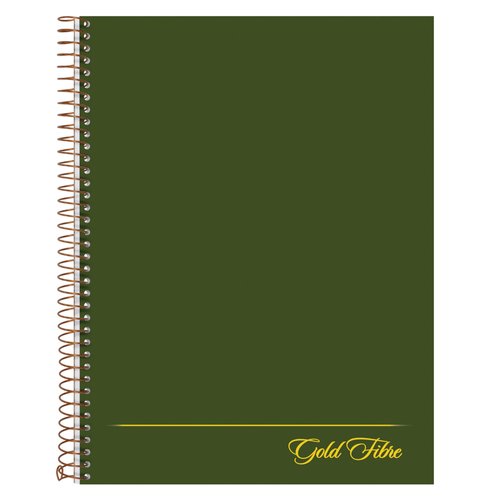 Ampad 20816 Gold Fibre Wirebound Writing Pad w/Cover, 9 1/4 x 7 1/4, White, Green Cover