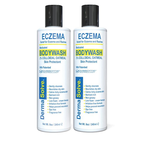 Dermasolve Eczema Relief Body Wash (2 Pack) | Full Body Eczema Therapy Body Wash That Protects, Moisturizes, and Repairs Skin - Kids, Babies & Adults - Steroid Free