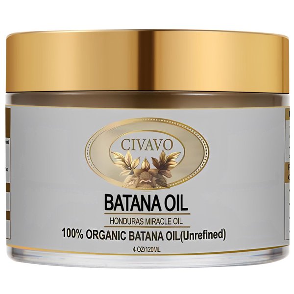 Organic RAW Batana Oil for Hair Growth - 100% Pure Natural Pressed Nourishing Batana Oil Hair Mask for Anti Hair Loss, Repairs Damaged Hair & Skin (4 oz) (RAW BATANA Oil)