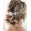 Unsutuo Crystal Bride Wedding Hair Vine Silver Flower Bridal Hair Headpiece Rhinestone Hair Pieces for Women and Girls