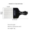 LUXXII (2 Pack) 6.75" Black Fist Metal Afro Pick Lift Hair Comb Detangle Wig Braid Hair Man Styling Comb