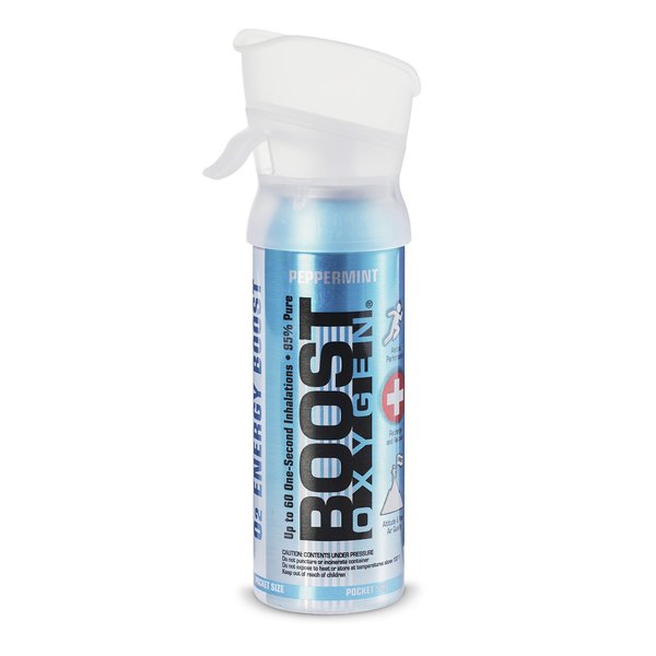 All New 3 Liter Boost Oxygen Supplemental Oxygen to Go | All-Natural Respiratory Support for Health, Wellness, Performance, Recovery and Altitude (Peppermint, 1 Pack)