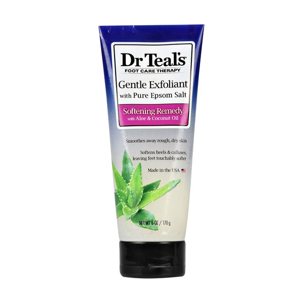 Dr Teal's Softening Foot Scrub with Pure Epsom Salt, Aloe & Coconut Oil, 6 oz