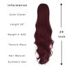 JHZSJF Red ponytail Extension Wavy Drawstring Fak Ponytails,Long Body Clip Hair Extensions Pony Tail Hair Pieces For Women Girls (28 inches, 28"-116-Claret)