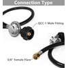 DOZYANT Propane Regulator and Hose Universal Grill Regulator Replacement Parts, QCC1 Hose and Regulator for Most LP Gas Grill Heater and Fire Pit Table, 2 Feet