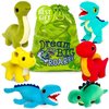Naturally KIDS Dinosaur Plush Toys Set 6 - Stuffed Toy for Kids with Autism, Stress-Relief Fidget Toy, 6 Piece Assortment - Birthday Gift for 2-7 Year Old Boys and Girls