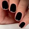 GLAMERMAID Extra Short Press on Nails - Pure Black Fake Nails Short Squoval, Natural Round Square Glue on Nails Glossy Gel, Acrylic Dark False Nail Kits for Women, Reusable Stick on Full Cover Nails