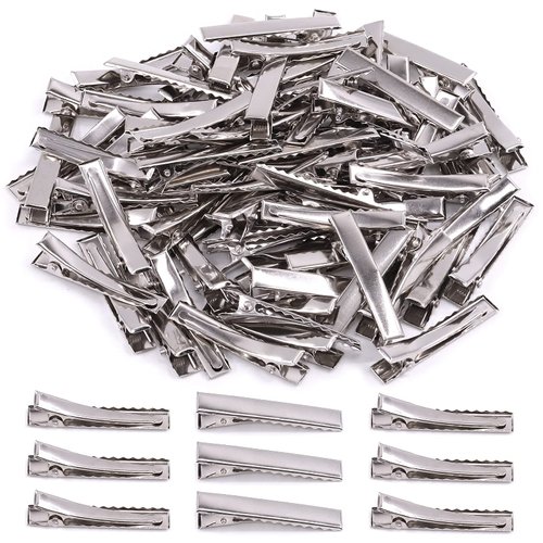 Mardatt 200Pcs 1.81 inch / 4.6 cm Alligator Hair Clips Bulk Silver Single Prong Hair Clips For Bows Making Hair Pins For Sectioning Hair Styling And Sectioning Hairdressing DIY Crafts