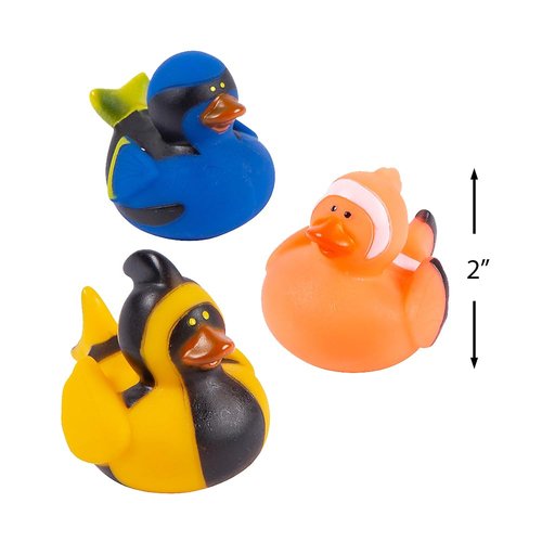 Fun Express Fish Rubber Duckies (Set of 12) Under The Sea and Ocean Party Favors and Supplies