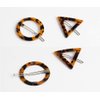 2 Pairs Barrettes Geometric Shape Leopard Hair Clips Acrylic Triangle and Round Side Clamp Hair Pins Elegant and Side Clip Headwear Ornaments Styling Accessories Hairdressing Decoration