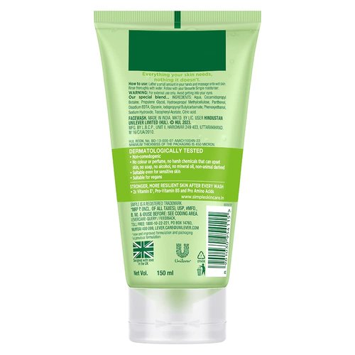 Simple Kind to Skin Refreshing Facial Wash Gel ,150 ml (5 Ounce)