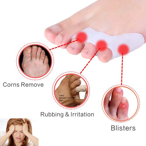 Pinky Toe Separator Tailors Bunion Pads, (10PCS) New Material, GEL Little Pinky Toe Protectors Sleeve for Tailor's Bunions, Curled Pinky Toes, Overlapping Toe, Blisters, Pain Relief from Friction