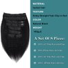 Kinky Straight Clip in Hair Extensions Real Human Hair for Black Women Full Head 8A Brazilian Real Hair Yaki Human Hair Clip ins Natural Color 8pcs 20 Clips 100g/Set (14 inch)
