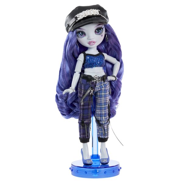 Rainbow High Vision and Neon Shadow-Uma Vanhoose (Neon Blue) Posable Fashion Doll. 2 Designer Outfits to Mix & Match, Rock Band Accessories Playset, Great Toy Gift for Kids 6-12 Years & Collector