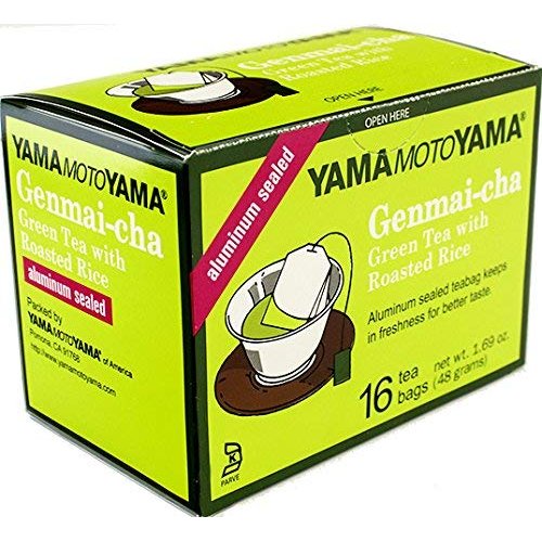 Yamamotoyama Genmaicha Green Tea With Roasted Rice, 16 Count (Pack Of 6)